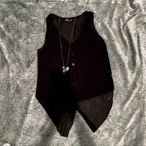 Sparkle & Fade  High Low Button Up Tank Top